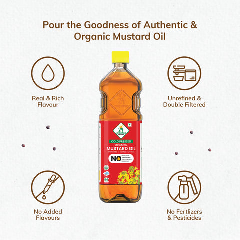Cold Pressed Organic Mustard Oil - 24mantra Organic