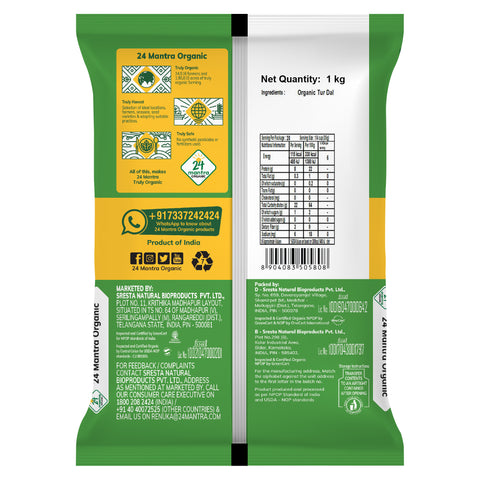 Organic Tur Dal - 24mantra Organic